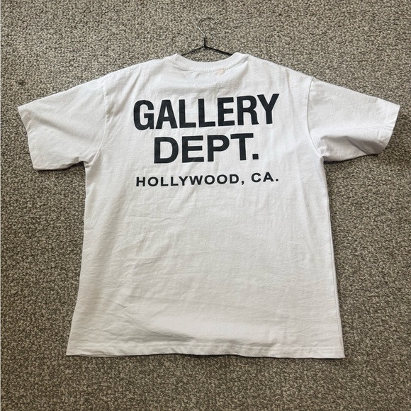 Gallery Dept White Tee with Black Logo - Picture 2 of 2